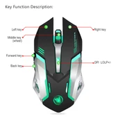HXSJ M10 Kablosuz 2.4GHz 6 Tuşlu USB Şarjlı Renkli Işıklı Ergonomik 2400DPI Optik Oyun Mouse - 2