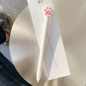 Sevimli Karikatür Silikon Koruyucu Kılıf Apple Pencil 1 Beyaz - 2
