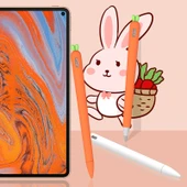 Sevimli Havuç Sıvı Silikon Koruyucu Kılıf Huawei M-Pencil için Kalem Kapağı ve Uç Koruyucu Turuncu - 7