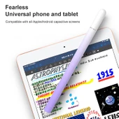 Evrensel Pembe Nano Disk Uçlu Kapasitif Stylus Kalem Manyetik Kapaklı Yedek Uçlu - 7