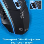 Chasing Leopard 199 Kablolu Optik Gaming Mouse Siyah 1600 DPI Ayarlanabilir Hız LED Işıklı 1.3 Metre Kablo - 8