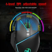 HXSJ V100 A876 Kablolu Tek El Oyun Klavye ve Mouse Seti - 9