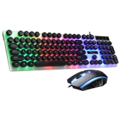 ZGB G21 Siyah Kablolu Işıklı Klavye ve Mouse Seti - 1