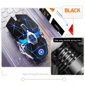 YINDIAO A7 Kablosuz Sessiz Oyuncu Mouse Beyaz 1600 DPI 7 Tuşlu RGB Işıklı Şarjlı - 4