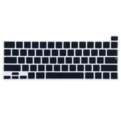 Toz Geçirmez Siyah Silikon MacBook Pro 16 inç A2141 ve 13.3 inç A2251 A2289 A2338 Klavye Koruyucu Film - 3