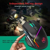 HXSJ V100 A876 Kablolu Tek El Oyun Klavye ve Mouse Seti - 8