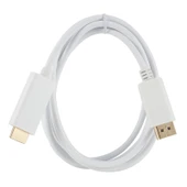 DisplayPort Erkek HDMI Erkek Adaptör Kablosu 1.8 Metre Beyaz - 4