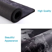 Dünya Haritası Desenli Büyük Kaymaz Kauçuk Yumuşak Kumaş Oyun Mouse Pad Klavye Matı 60x30cm - 4