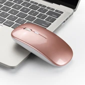 HXSJ M80 Kablosuz Optik Sessiz Mouse 2.4GHz 1600DPI Gül Altın - 3