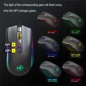 HXSJ A869 RGB Type-C Kablolu Oyuncu Mouse 7200 DPI 6 Mod Ayarlanabilir 7 Tuş - 11