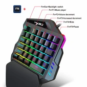 HXSJ V100 A876 Kablolu Tek El Oyun Klavye ve Mouse Seti - 4
