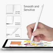 Apple Pencil 1 ve 2 Uyumlu M2 Kısa Metal Uç Beyaz - 4
