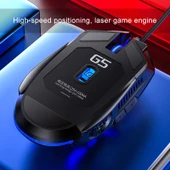 YINDIAO G5 Kablolu Siyah RGB Işıklı Sessiz 6 Tuşlu 3200 DPI Ayarlanabilir Oyun Mouse - 7