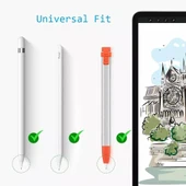 Apple Pencil 1 ve 2 Uyumlu M2 Kısa Metal Uç Beyaz - 6