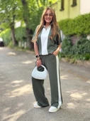 Kadın Modal Kumaş Yakası Fermuarlı şerit Detaylı Takım - 1