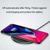 GY-68 Ultra İnce Alüminyum Alaşımlı Siyah Kablosuz Hızlı Şarj Qi Şarj Pedi - 4