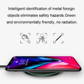 GY-68 Ultra İnce Alüminyum Alaşımlı Siyah Kablosuz Hızlı Şarj Qi Şarj Pedi - 5