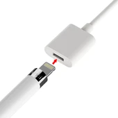 1 Metre Beyaz Apple Pencil Şarj Kablosu iPad Pro Uyumlu - 4