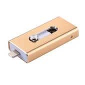RQW 02 Altın Renk 3 in 1 USB 2.0 8 Pin ve Micro USB 64GB Flash Bellek - 2