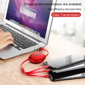 Cafele 3 in 1 Şarj ve Data Kablosu 8 Pin Micro USB Type C USB C Kırmızı 1.2 Metre - 10