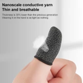 Karbon Fiber Dokunmatik Ekran Kaymaz Terlemeyen Oyun Parmak Kılıfı Başparmak İşaret Parmak Kırmızı 1 Çift - 4