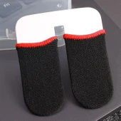 Karbon Fiber Dokunmatik Ekran Kaymaz Terlemeyen Oyun Parmak Kılıfı Başparmak İşaret Parmak Kırmızı 1 Çift - 1