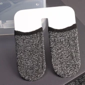 Karbon Fiber Dokunmatik Ekran Kaymaz Terlemeyen Oyun Parmak Kılıfı Başparmak İşaret Parmak Gri - 1