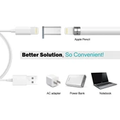 Alüminyum Kasa Apple Pencil Şarj Adaptörü iPad Pro Gümüş - 7
