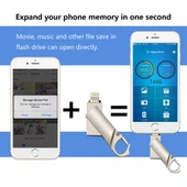 RQW 10F 2si1 USB 2.0 ve 8 Pin 128GB Anahtarlık Flash Bellek - 4