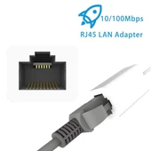 QTS LAN8152B 1 Metre 8 Pin to RJ45 Ethernet LAN Ağ Adaptör Kablosu Beyaz - 6
