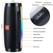 TG157 Bluetooth 42 Mini Taşınabilir Kablosuz Hoparlör Siyah Renkli Işıklar - 2