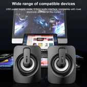 A1 USB Mini Yüksek Sesli Kablolu Hoparlör Bluetooth Özellikli Siyah - 7