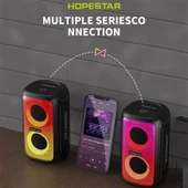 Hopestar Party 110 Mini Renkli Işıklı Kablosuz Bluetooth Hoparlör Siyah - 4