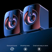 A1 USB Mini Yüksek Sesli Kablolu Hoparlör Bluetooth Özellikli Siyah - 2