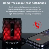 TG155 Bluetooth 42 Mini Taşınabilir Kablosuz Hoparlör Renkli Işıklar Siyah - 5