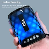 TG155 Bluetooth 42 Mini Taşınabilir Kablosuz Hoparlör Renkli Işıklar Siyah - 6