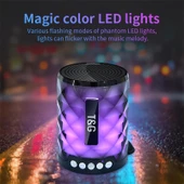 TG155 Bluetooth 42 Mini Taşınabilir Kablosuz Hoparlör Renkli Işıklar Siyah - 2