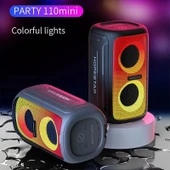 Hopestar Party 110 Mini Renkli Işıklı Kablosuz Bluetooth Hoparlör Siyah - 2