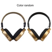 SH S1 Katlanabilir Stereo HiFi Kablosuz Spor Kulaklık LCD Ekranlı Altın Renk - 9