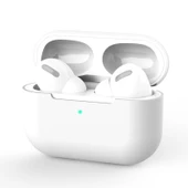 AirPods Pro Silikon Kablosuz Kulaklık Koruyucu Kılıf Beyaz - 2