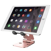 Evrensel Alüminyum Alaşımlı Katlanabilir Ayarlanabilir Tablet Standı Rose Gold - 1