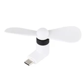 Moda USB 3.1 Type-C Portlu İki Kanatlı Mini Fan Beyaz - 2