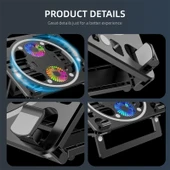 Gaming RGB Dizüstü Bilgisayar Soğutucu Masa Standı - 8