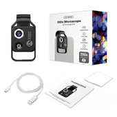 APEXEL APL MS002BK 200X HD Evrensel Taşınabilir Cep Telefonu Mikroskobu LED Işıklı Siyah - 3