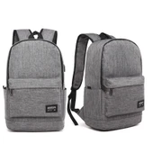 Universal Çok Fonksiyonlu Oxford Kumaş Laptop Omuz Çantası Sırt Çantası Harici USB Şarj Portlu Gri 45x31x16cm 15.6 inç ve Altı - 3