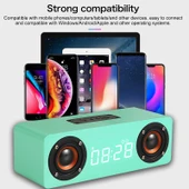 M5 Ahşap Bluetooth 4.2 Subwoofer Hoparlör Siyah TF Kart AUX FM Destekli - 10