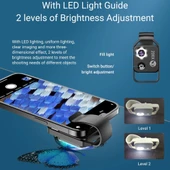 APEXEL APL MS002BK 200X HD Evrensel Taşınabilir Cep Telefonu Mikroskobu LED Işıklı Siyah - 8