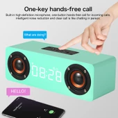 M5 Ahşap Bluetooth 4.2 Subwoofer Hoparlör Siyah TF Kart AUX FM Destekli - 9