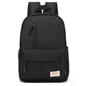 Evrensel Çok Fonksiyonlu Kanvas Laptop Omuz Çantası Sırt Çantası Siyah 42x29x13cm 15.6 Inç ve Altı Laptoplar İçin - 1
