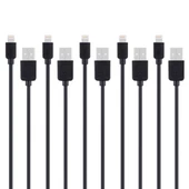 5li Paket 1 Metre Hızlı 8 Pin USB Senkronizasyon ve Şarj Kablosu Siyah - 3